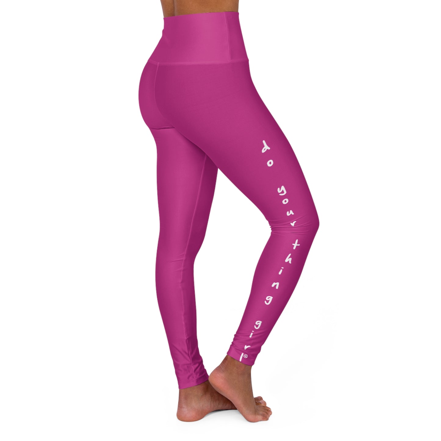 High Waisted Yoga Leggings - Pink