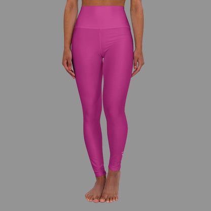 High Waisted Yoga Leggings - Pink