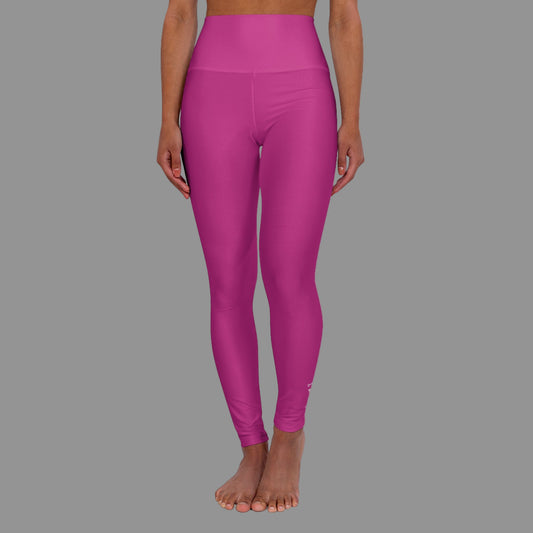 High Waisted Yoga Leggings - Pink