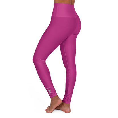 High Waisted Yoga Leggings - Pink
