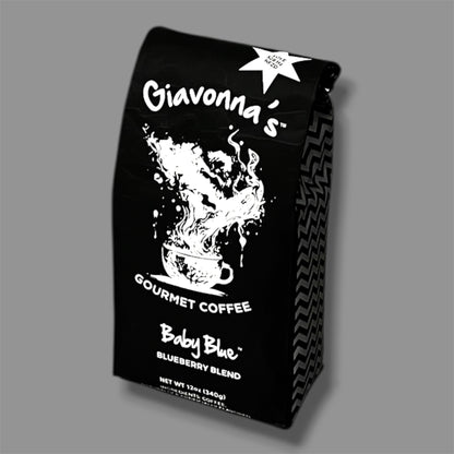 Giavonna's Gourmet Coffee Baby Blue Blueberry blend  - crafted with intention for a smooth, vibrant blueberry coffee experience. 