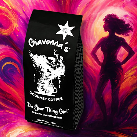 Giavonna's Gourmet Coffee 'Do Your Thing Girl' single-origin Colombian coffee - premium women-owned specialty roast infused with 528Hz for a smooth, empowering brew. 