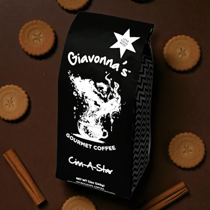 Giavonna's Gourmet Coffee Cinn-A-Star - smooth specialty coffee with warm cinnamon and nut cookie notes crafted for a cozy, elevated coffee experience. 