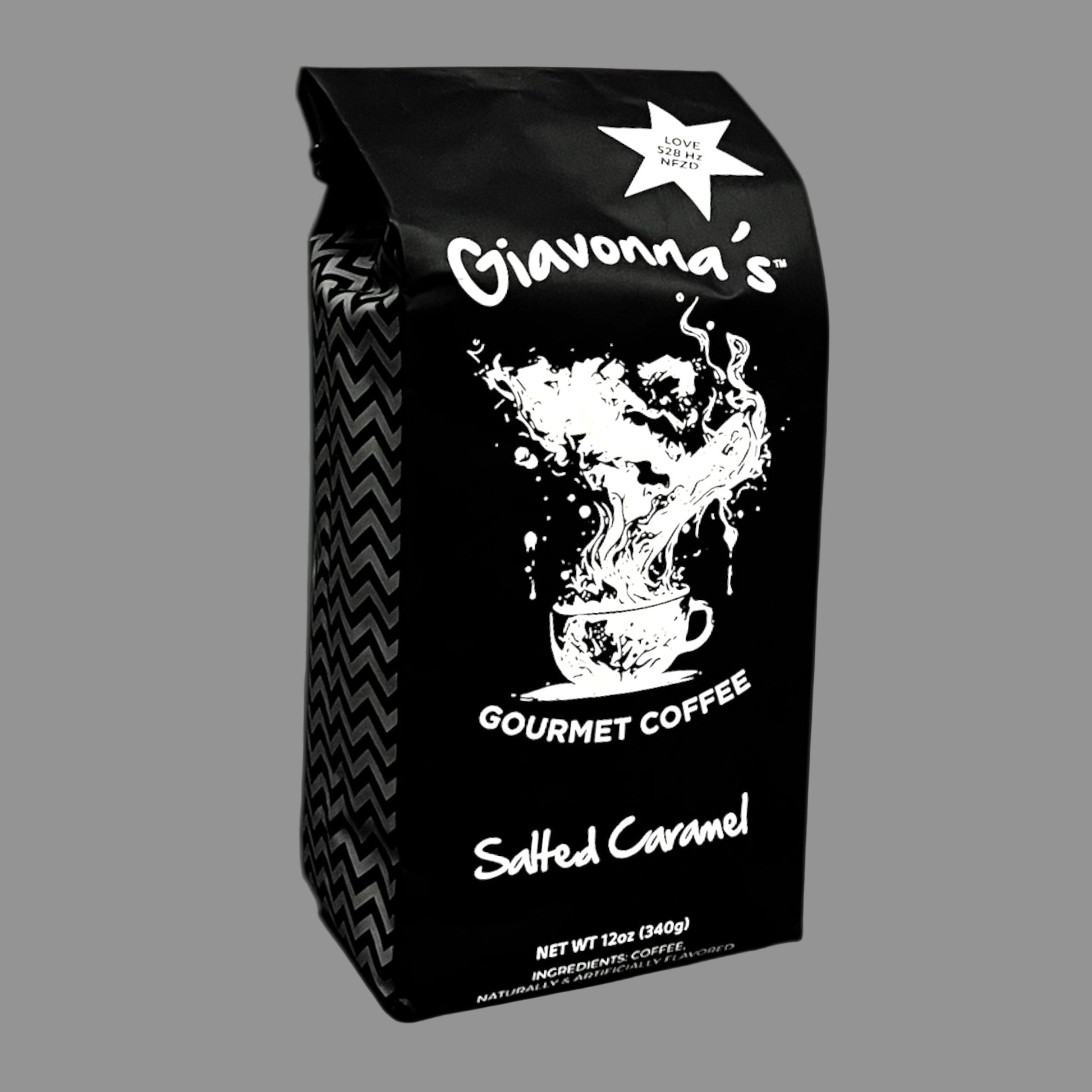 Giavonna's Gourmet Coffee Salted Caramel - premium flavored specialty coffee featuring smooth caramel richness with a hint of sea salt. 
