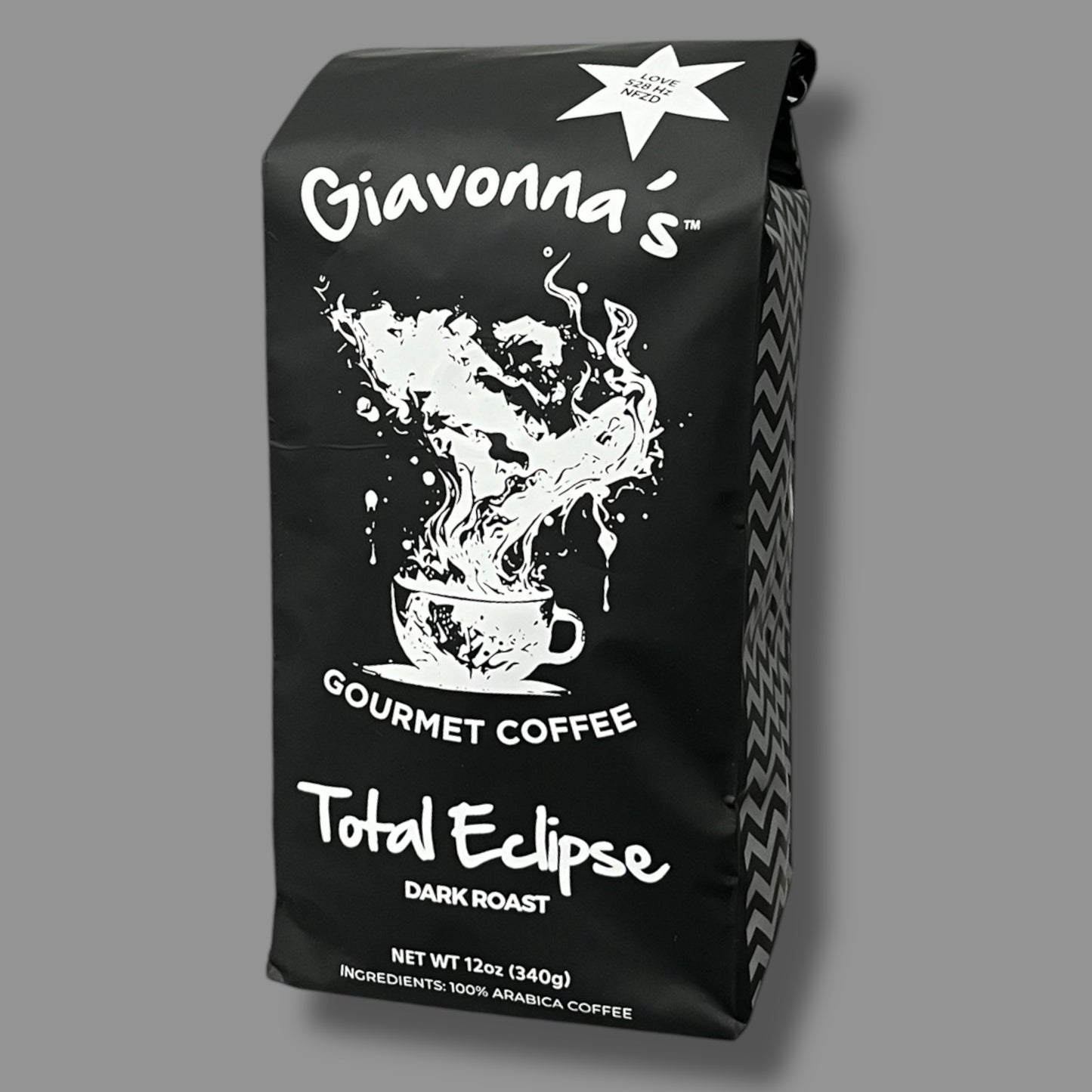 Total Eclipse Dark Roast 12 oz Coffee infused (NFZD) with 528Hz
